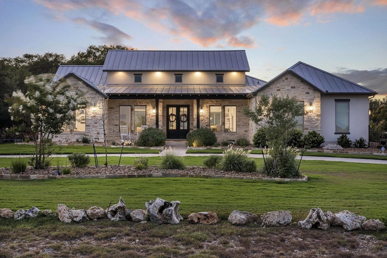 Completed JLP Builders custom home exterior in the Texas Hill Country